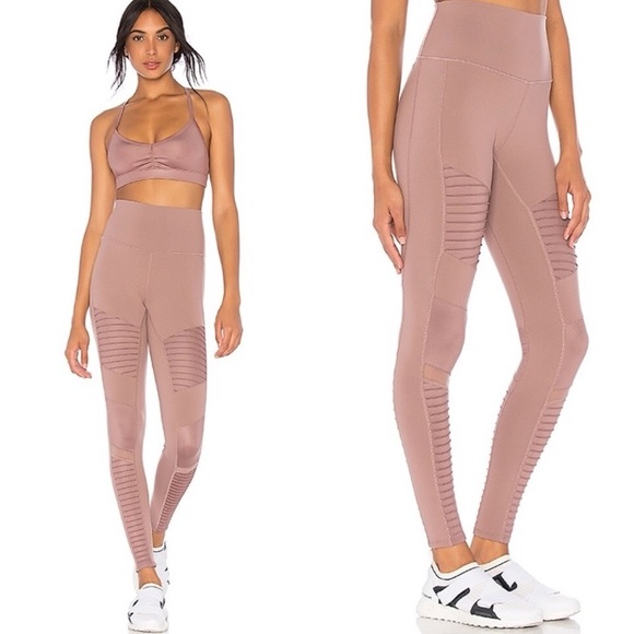 ALO Yoga Pants - New Alo Yoga High Waist Moto Leggings Smoky Quartz